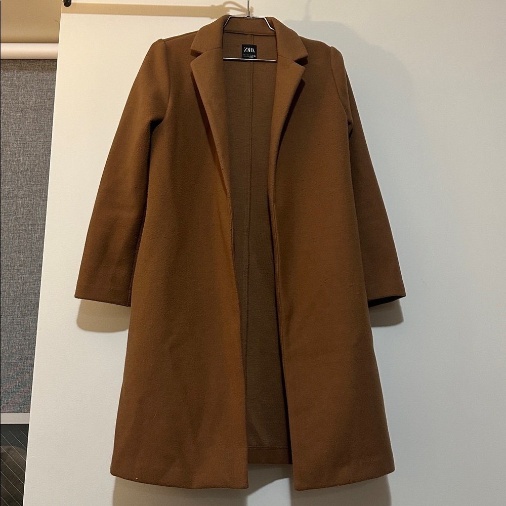 Zara | Chestnut Open-Front Coat S